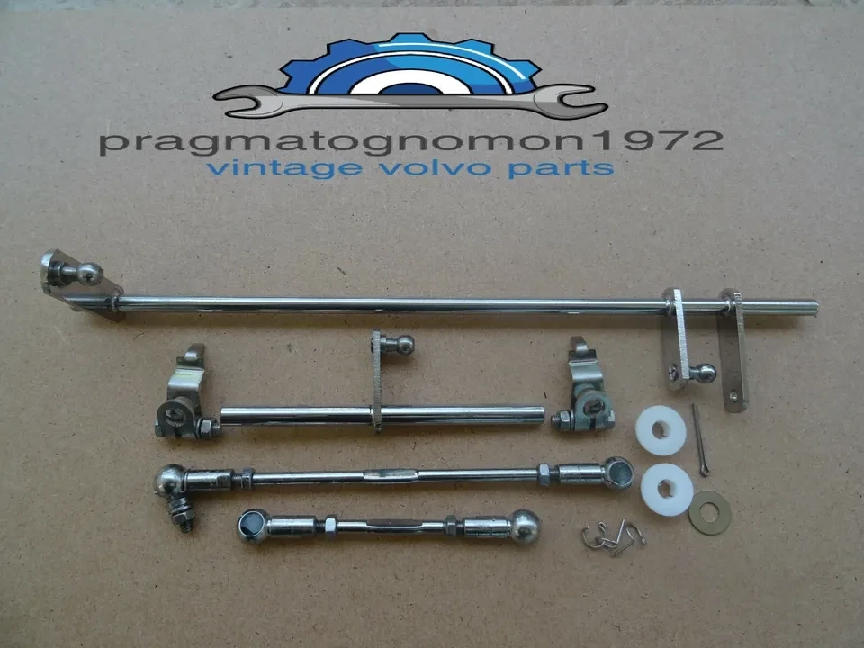 VOLVO AMAZON AUTO TRANSM 121 122 SU HS6 CARBURATOR LINKAGE SET STAINLESS STEEL