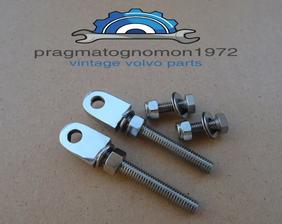 VOLVO AMAZON 121 122 FRONT EYEBOLT SEAT MOUNTS STAINLESS STEEL set