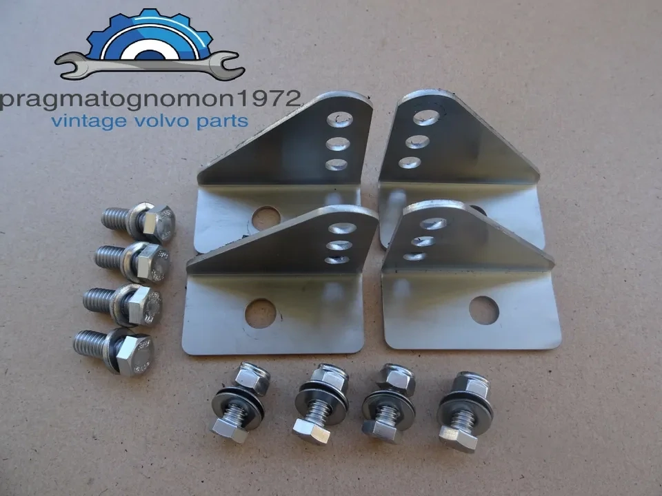 VOLVO AMAZON 121 122 FRONT SEAT MOUNT KIT STAINLESS STEEL set