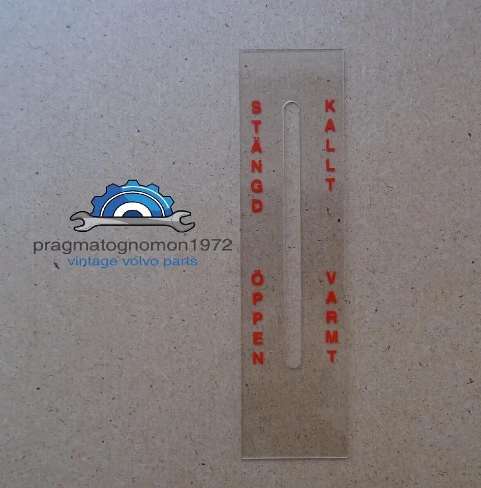 VOLVO AMAZON 121 122 DECAL HEATER CONTROL NEW  (SWE) text