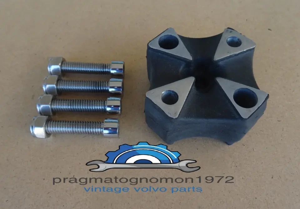 VOLVO P1800 S ES 140 164 STEERING COUPLER WITH STAINLESS MOUNT BOLTS set