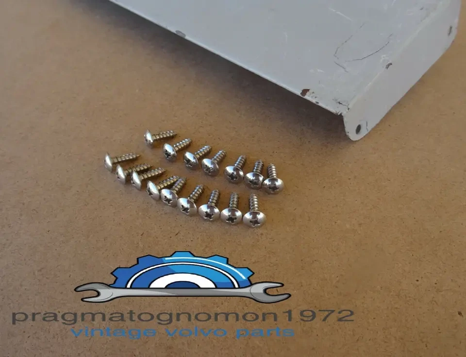 VOLVO AMAZON 121 122 DOOR PANEL SCREW SET STAINLESS STEEL MIRROR FINISH 16pcs