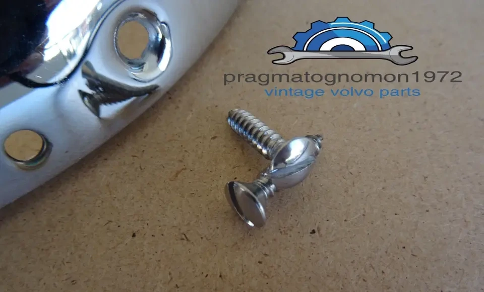 VOLVO P1800 HEADLIGHT RIMS SCREW SET STAINLESS STEEL MIRROR FINISH