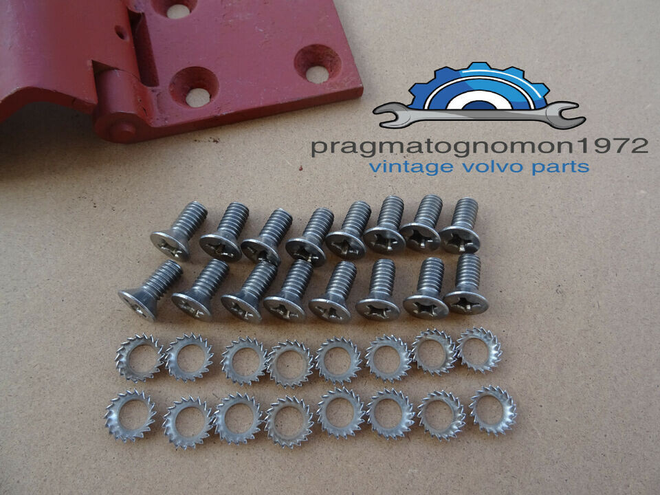 VOLVO AMAZON 121 122 FRONT DOORS HINGE INSTALLATION SET STAINLESS STEEL 16pcs