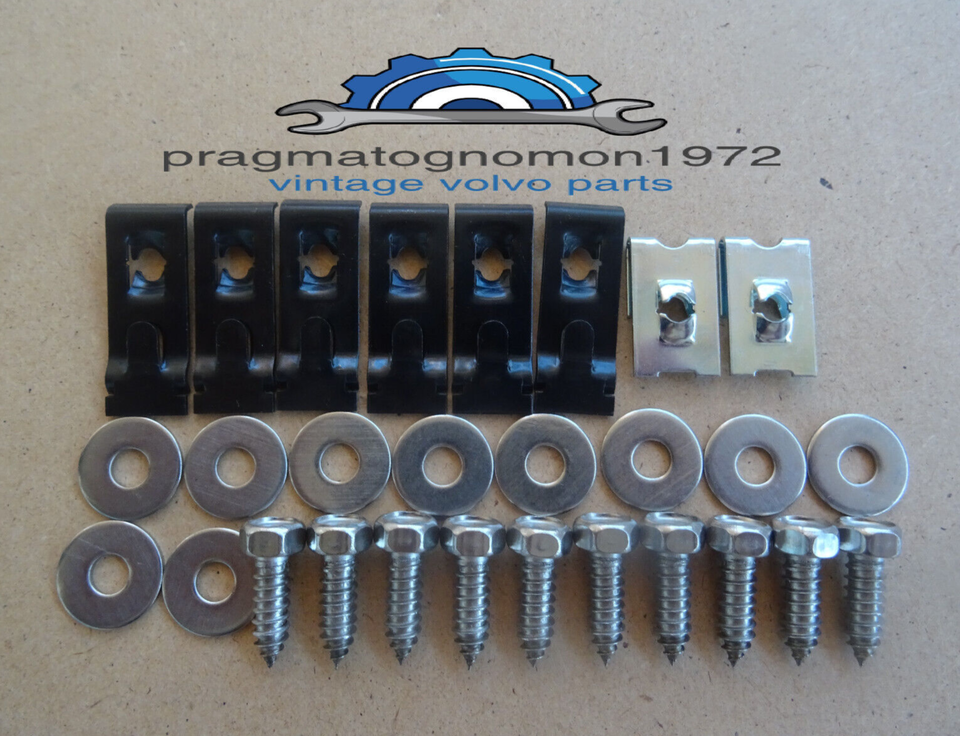 VOLVO AMAZON 121 122 FRONT FENDER MOUNT SET WITH STAINLESS STEEL SCREWS+WASHERS