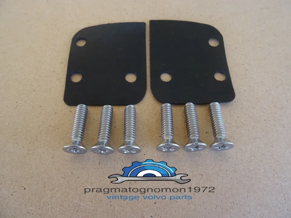 VOLVO AMAZON 121 122 P1800 DOOR STRIKER SEALS AND STAINLESS SCREWS set