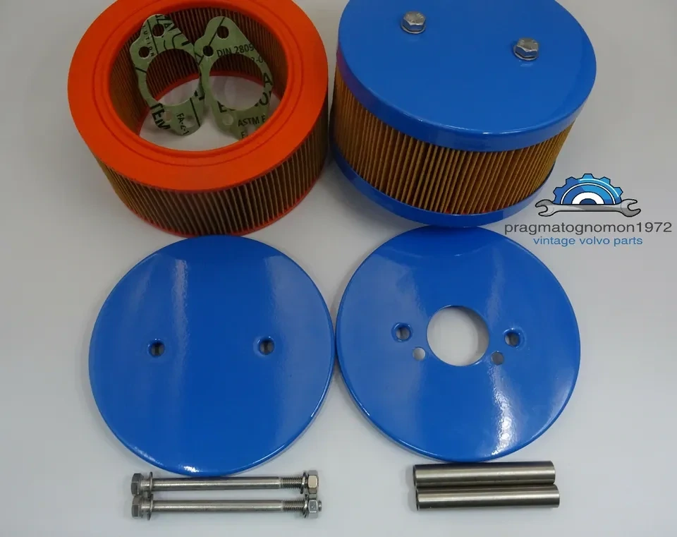 VOLVO 140 144 SU HS6 2HOLE LARGE AIR FILTER SET FOR USE WITH REPLACΕABLE FILTERS