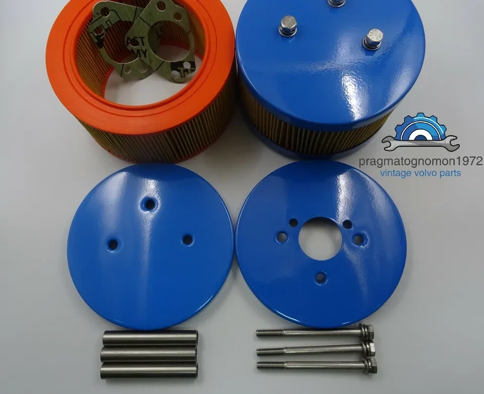 VOLVO 140 144 SU HS6 3HOLE LARGE AIR FILTER SET FOR USE WITH REPLACΕABLE FILTERS
