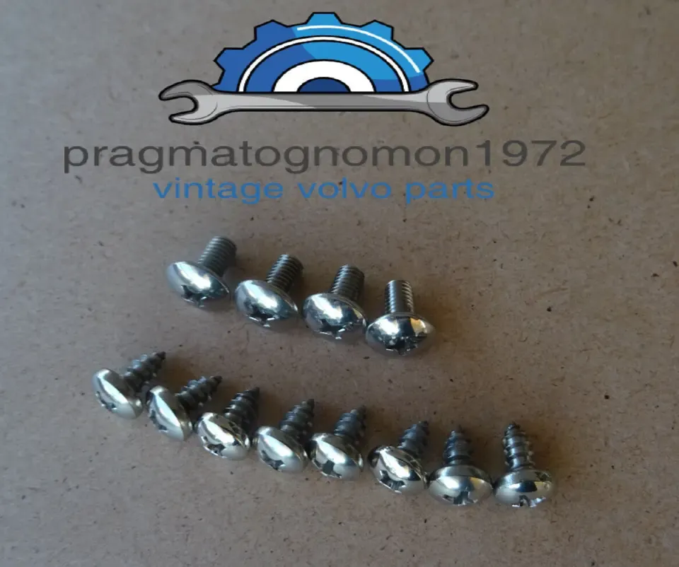 VOLVO P1800 DOOR TRIM SCREWS SET STAINLESS STEEL MIRROR FINISH TYPE 2