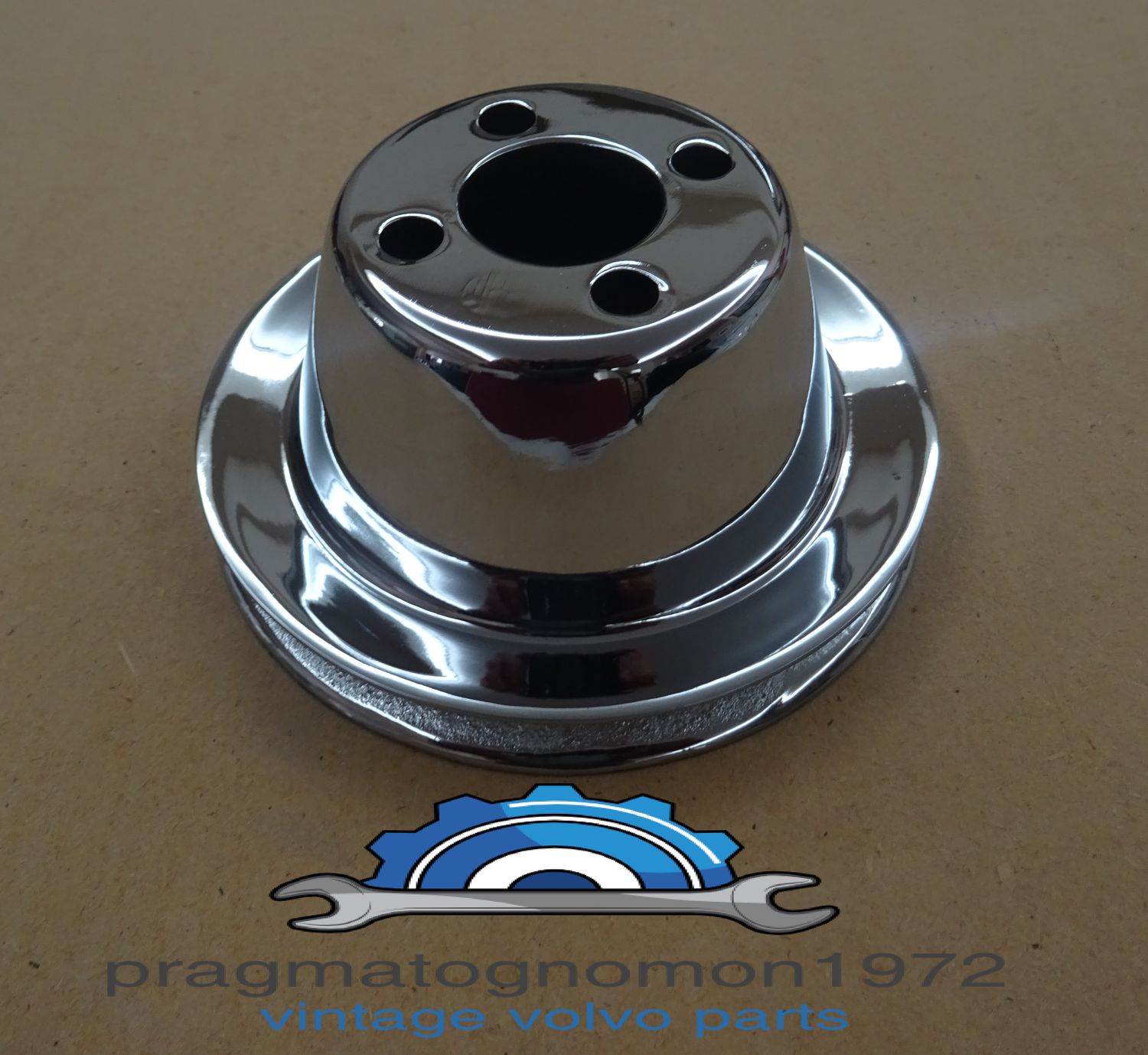 VOLVO B18 BELT PULLEY WATER PUMP CHROME PLATED #1