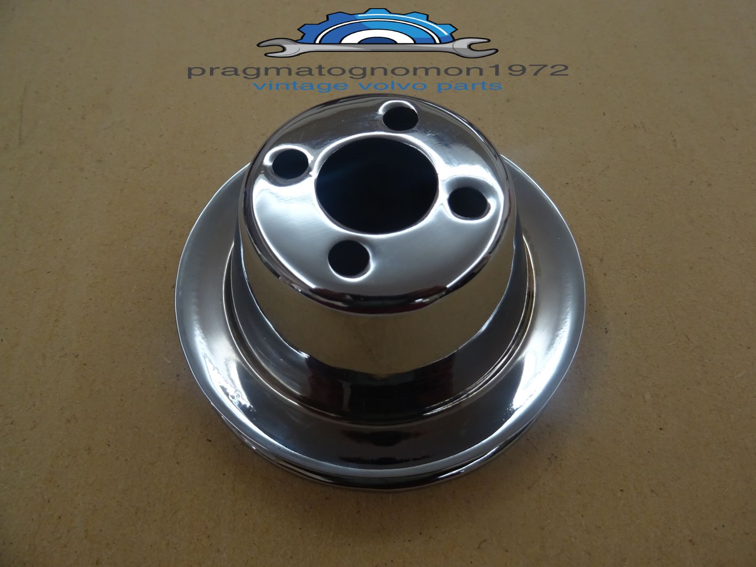 VOLVO B18 BELT PULLEY WATER PUMP CHROME PLATED #2
