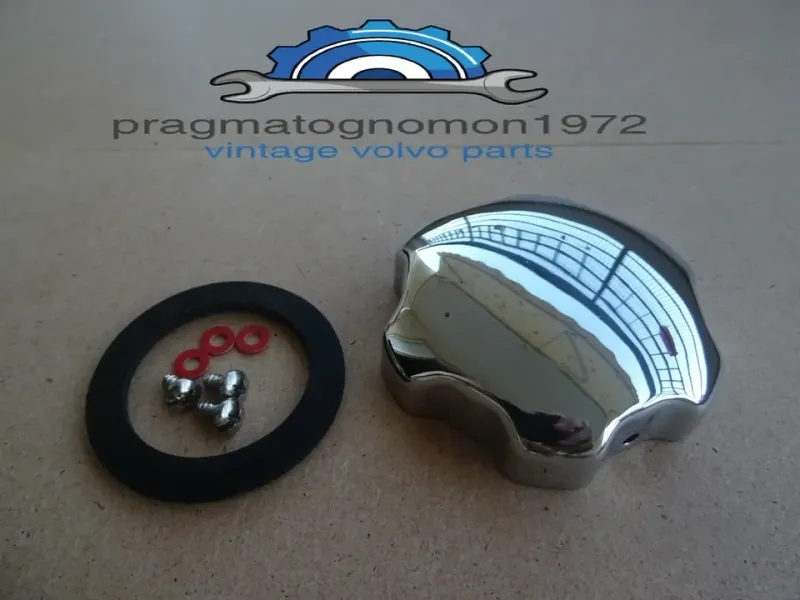 VOLVO AMAZON P1800 PV544 OIL FILLER CAP set CHROME PLATED