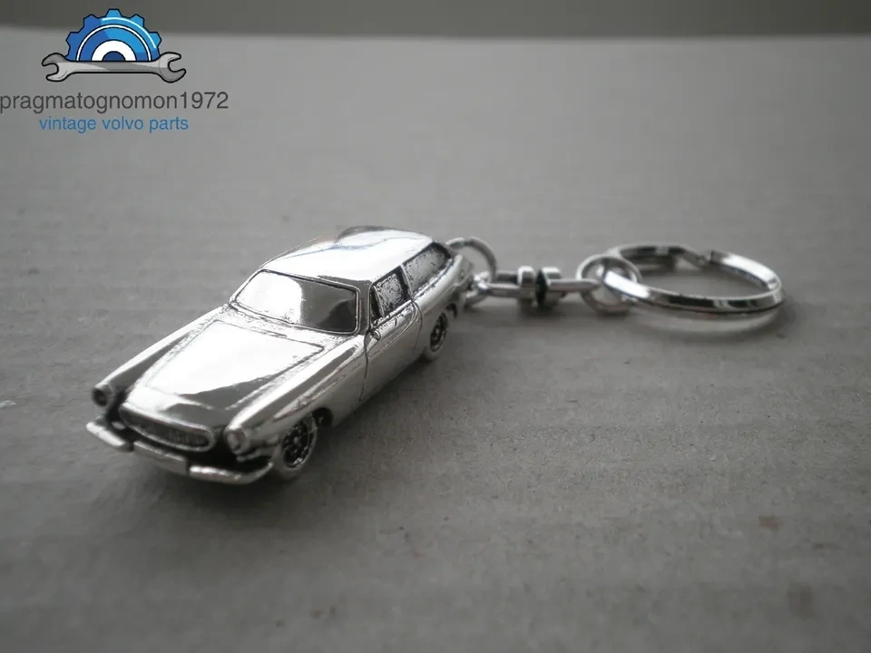 VOLVO P1800ES KEYCHAIN SILVER PLATED GIFT