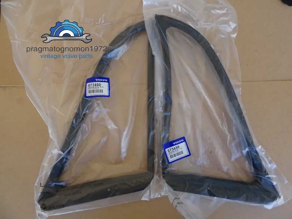VOLVO 673459 673460 P1800 S/E VENTILATION WINDOWS RUBBER SEALS L+R GENUINE
