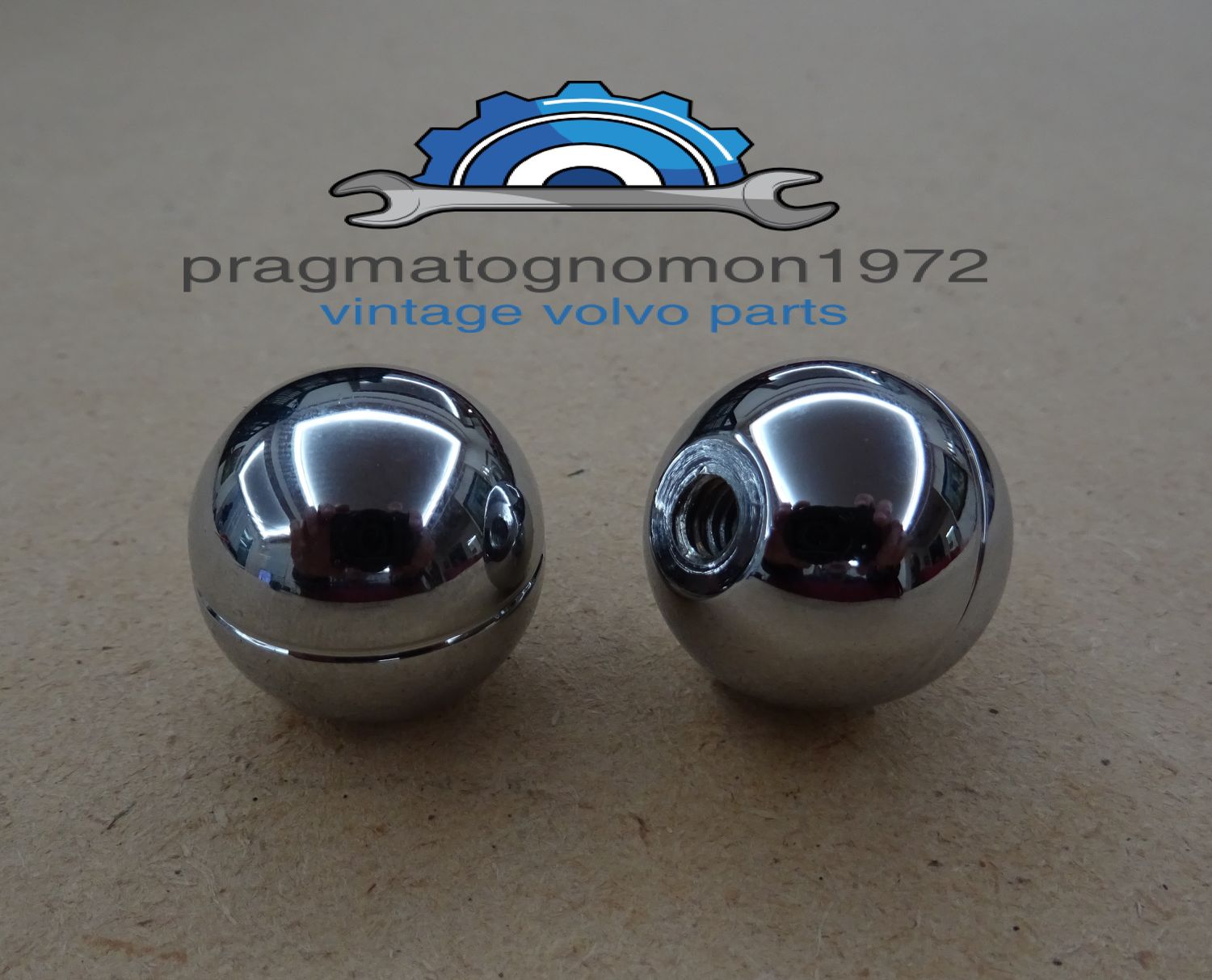 VOLVO P1800 SEAT ADJUSTEMENT KNOBS CHROME PLATED 2 pcs set
