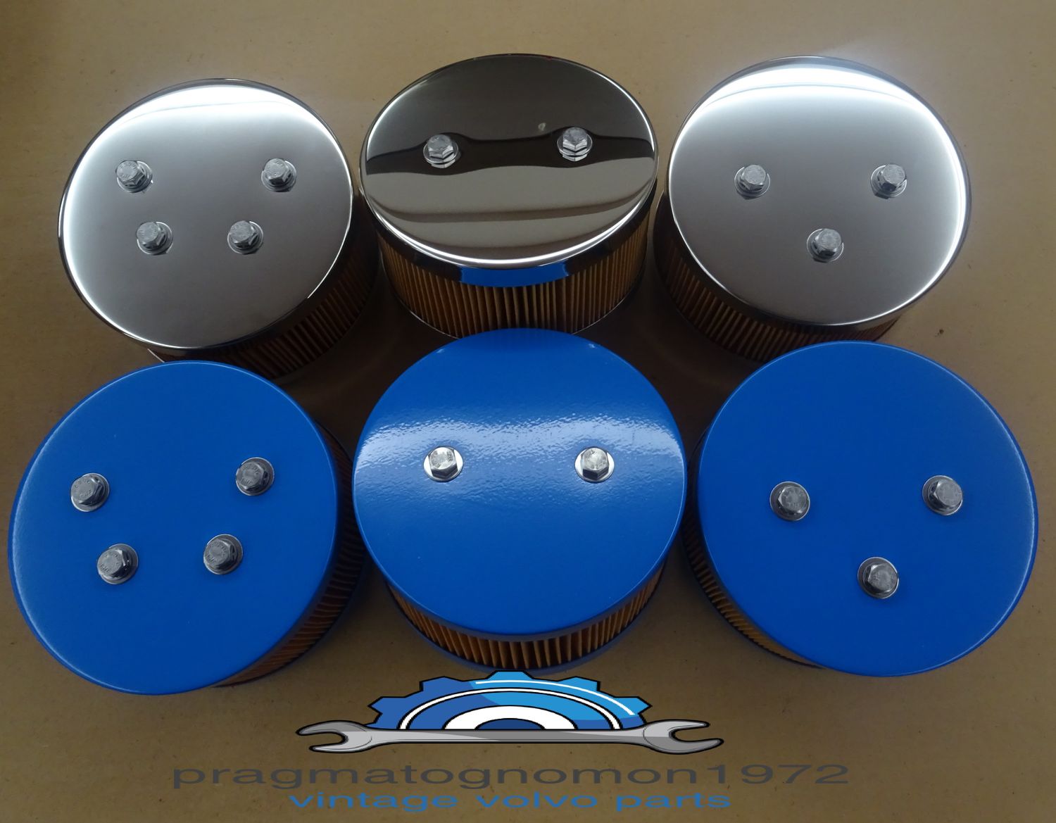 VOLVO 140 144 SU HS6 AND SU HIF LARGE AIR FILTER SET FOR USE WITH REPLACΕABLE FILTERS