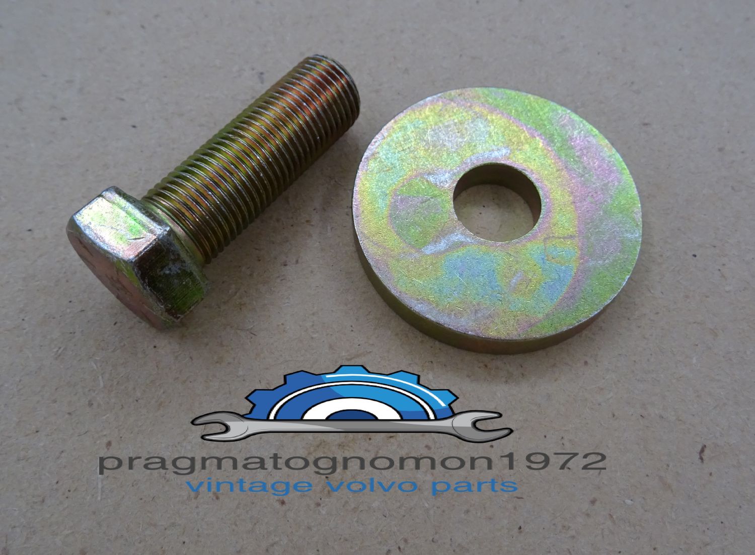VOLVO AMAZON P1800 PV544 140 B18 B20 CRANK PULLEY BOLT AND THICK WASHER SET