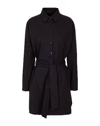 8 by YOOX COTTON CHEMISIER BELTED MINI DRESS
