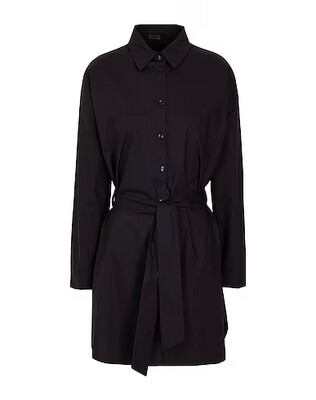 8 by YOOX COTTON CHEMISIER BELTED MINI DRESS