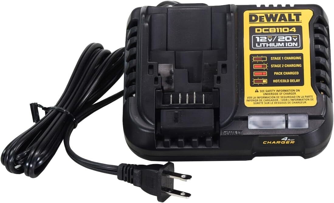 DCB1104-B3 CARGADOR DE BATERIAS COMPACTO DE 20 VOLTS 4 A.H.
