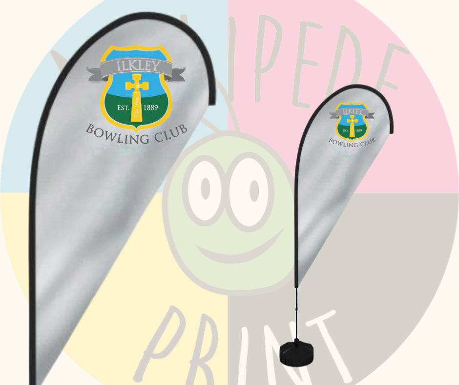 Ilkley Bowling Club Tear Drop Flag
