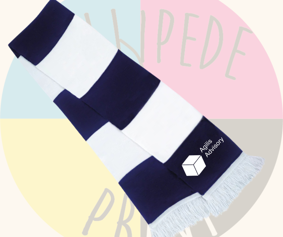 Scarf Navy and white