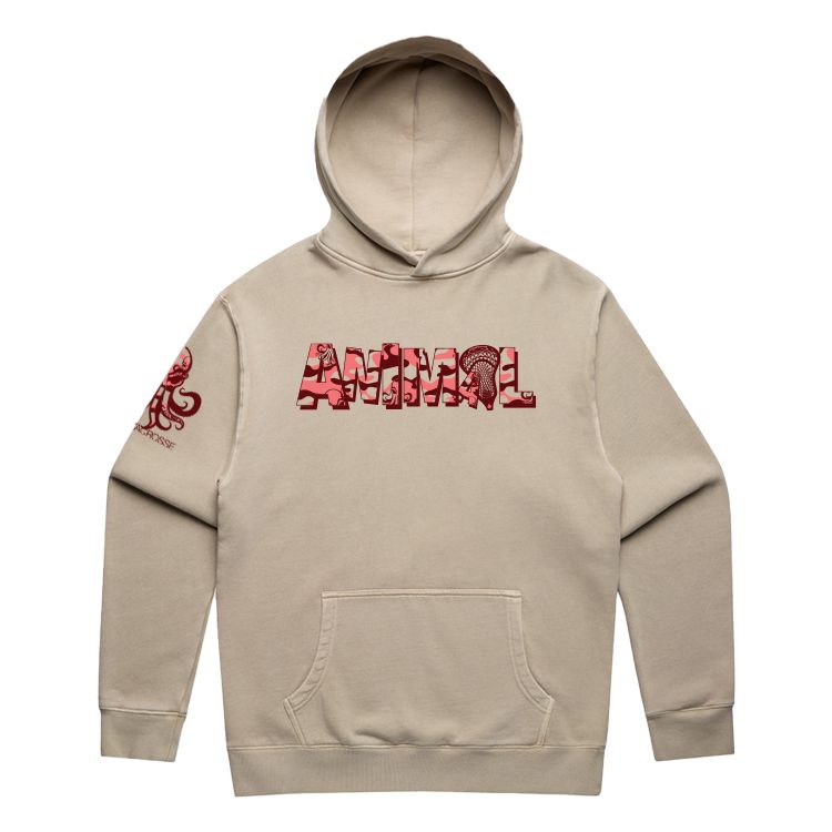 Animal Lacrosse Red Camo Three Adult Hoodie
