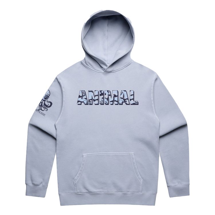 Animal Lacrosse Blue Camo Two Adult Hoodie