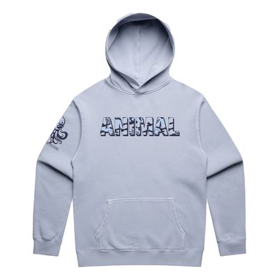 Animal Lacrosse Blue Camo Two Adult Hoodie
