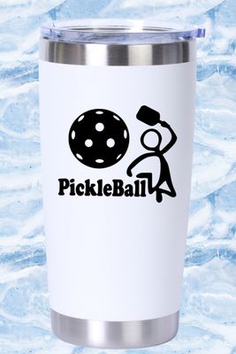 PICKLEBALL 20 Oz TUMBLER with STICK PERSON