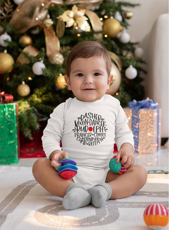 REINDEER NAMES ONESIE