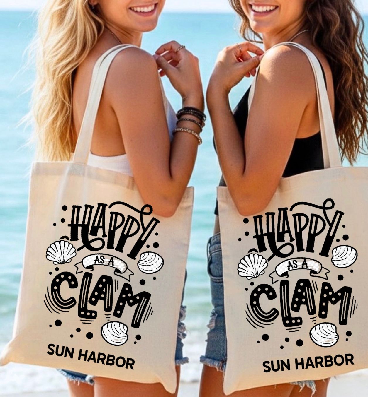 SUN HARBOR HAPPY AS A CLAM TOTE