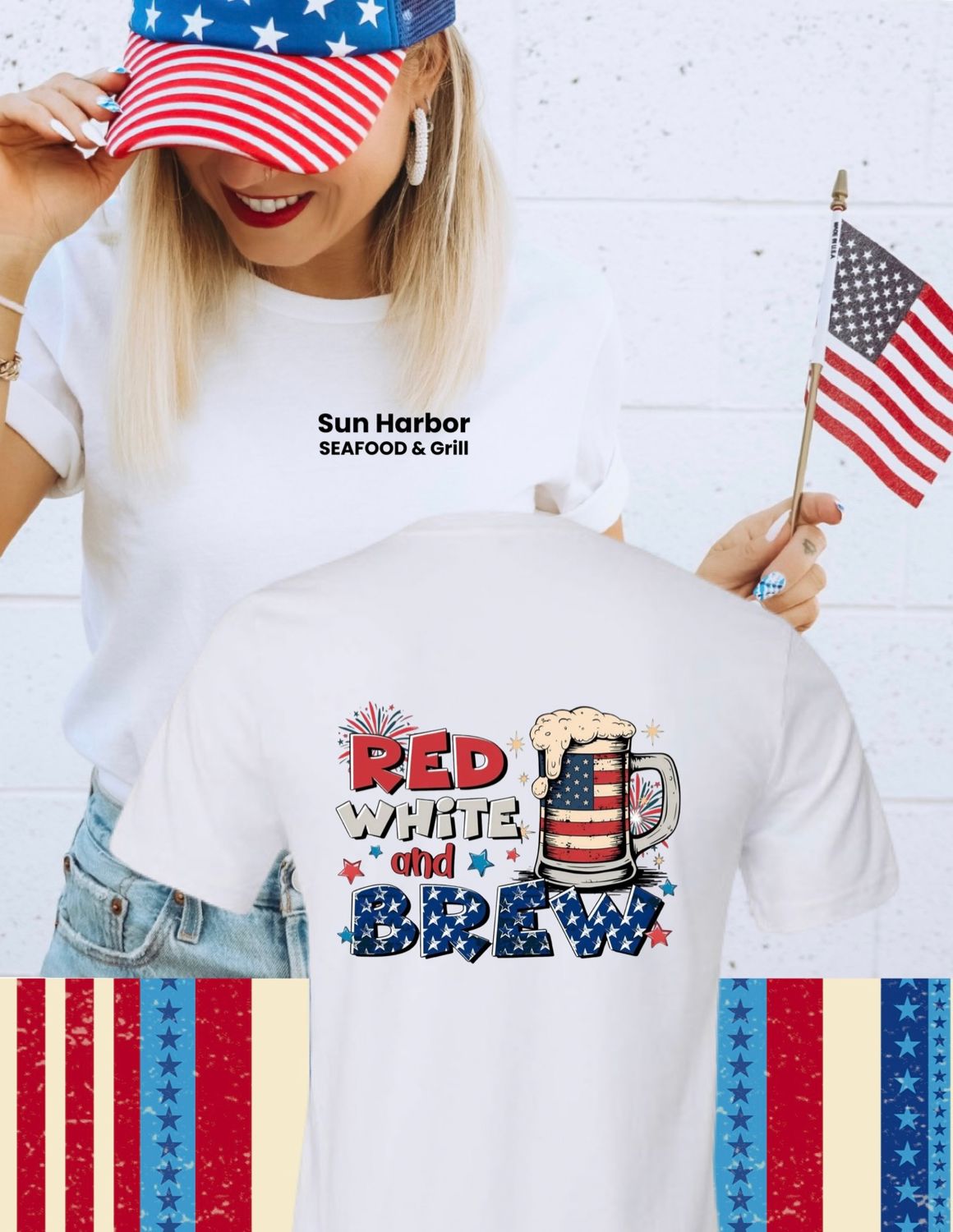 SUN HARBOR RED WHITE AND BREW