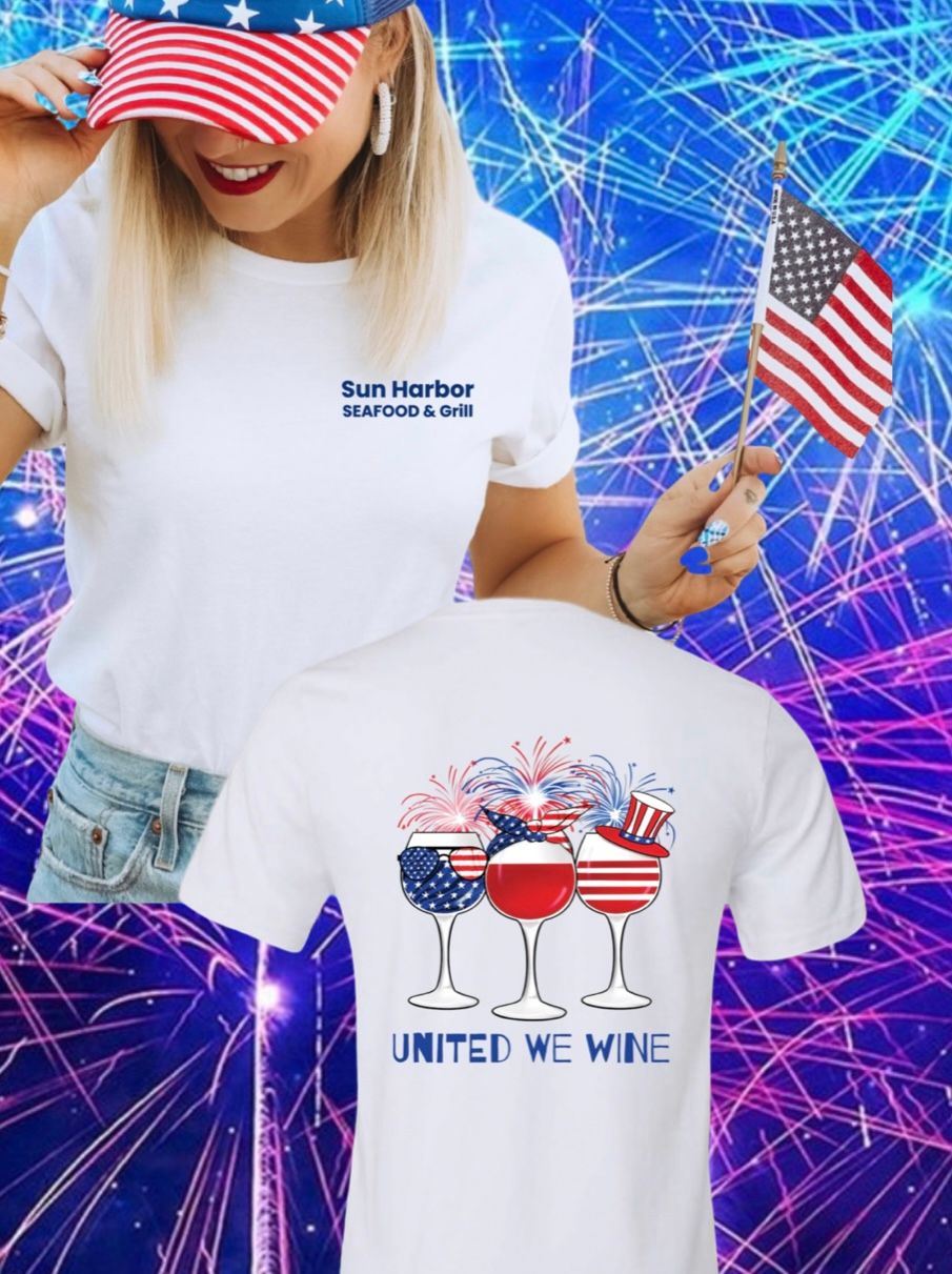 SUN HARBOR UNITED WE WINE T-SHIRT / WHITE