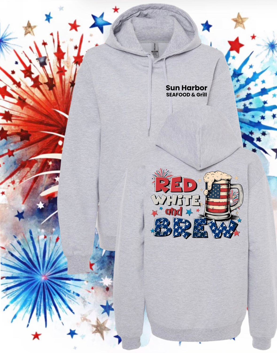 SUN HARBOR RED WHITE &amp; BREW SWEATSHIRT / SPORT GREY
