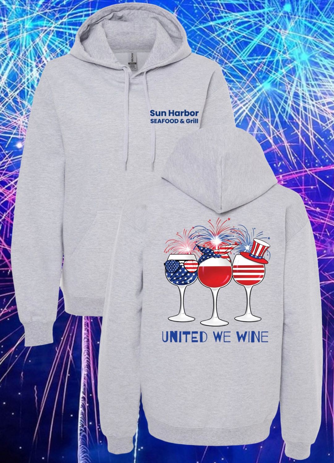 SUN HARBOR UNITED WE WINE SWEATSHIRT / SPORT GREY