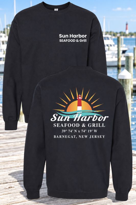 SUN HARBOR LOGO CREW NECK / BLACK