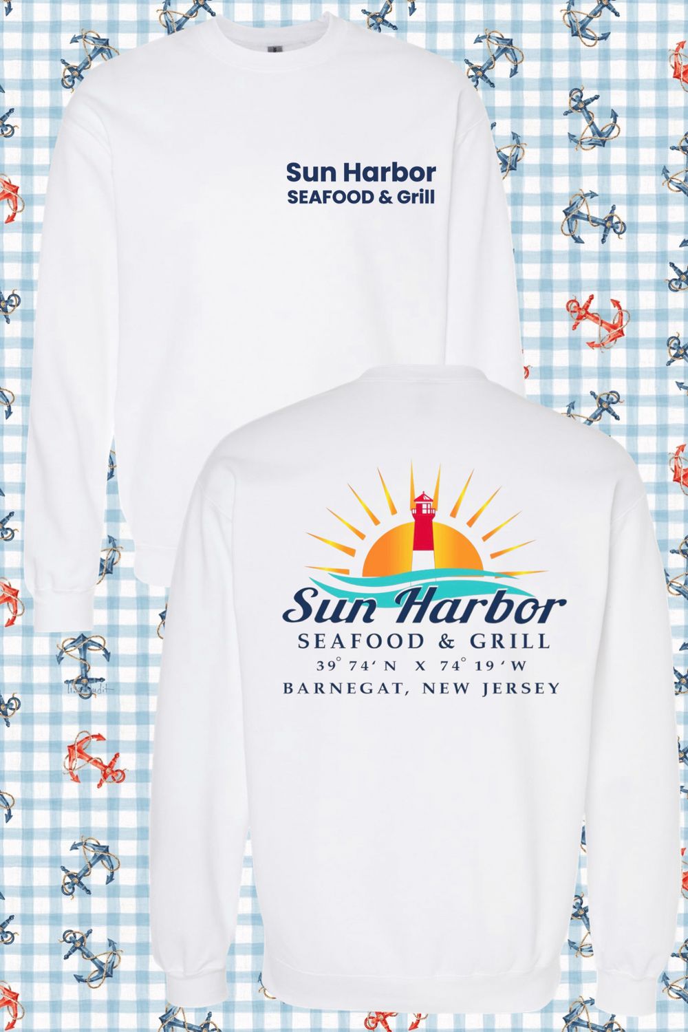 SUN HARBOR LOGO CREW NECK SWEATSHIRT / WHITE