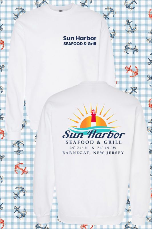 SUN HARBOR LOGO CREW NECK SWEATSHIRT / WHITE