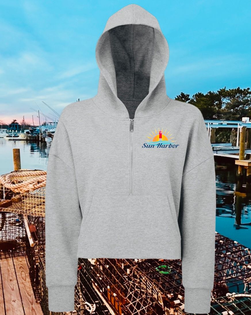 SUN HARBOR “CROPPED” ZIP UP SWEATSHIRT