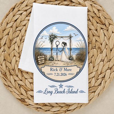 BEACH WEDDING TEA TOWEL