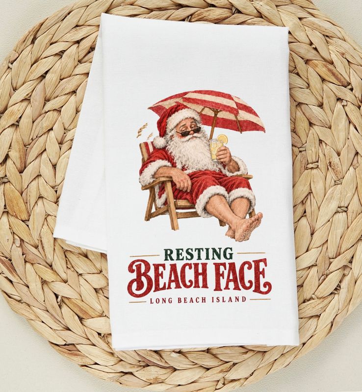 SANTA RESTING BEACH FACE