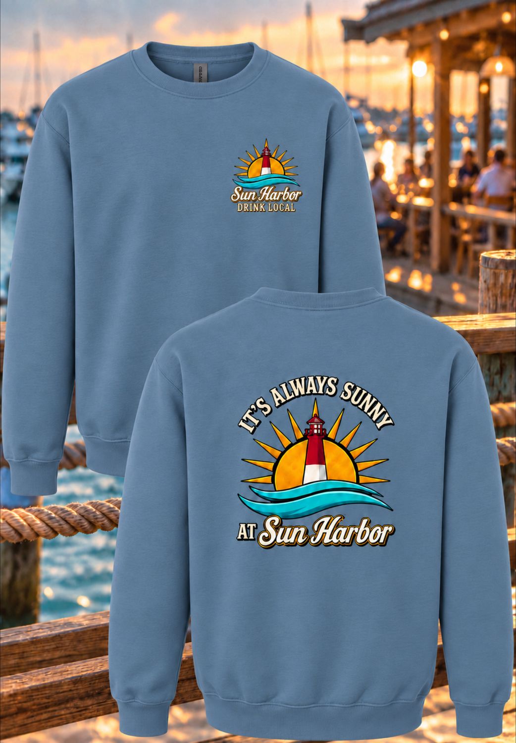 IT’S ALWAYS SUNNY AT SUN HARBOR / CREW NECK SWEATSHIRT