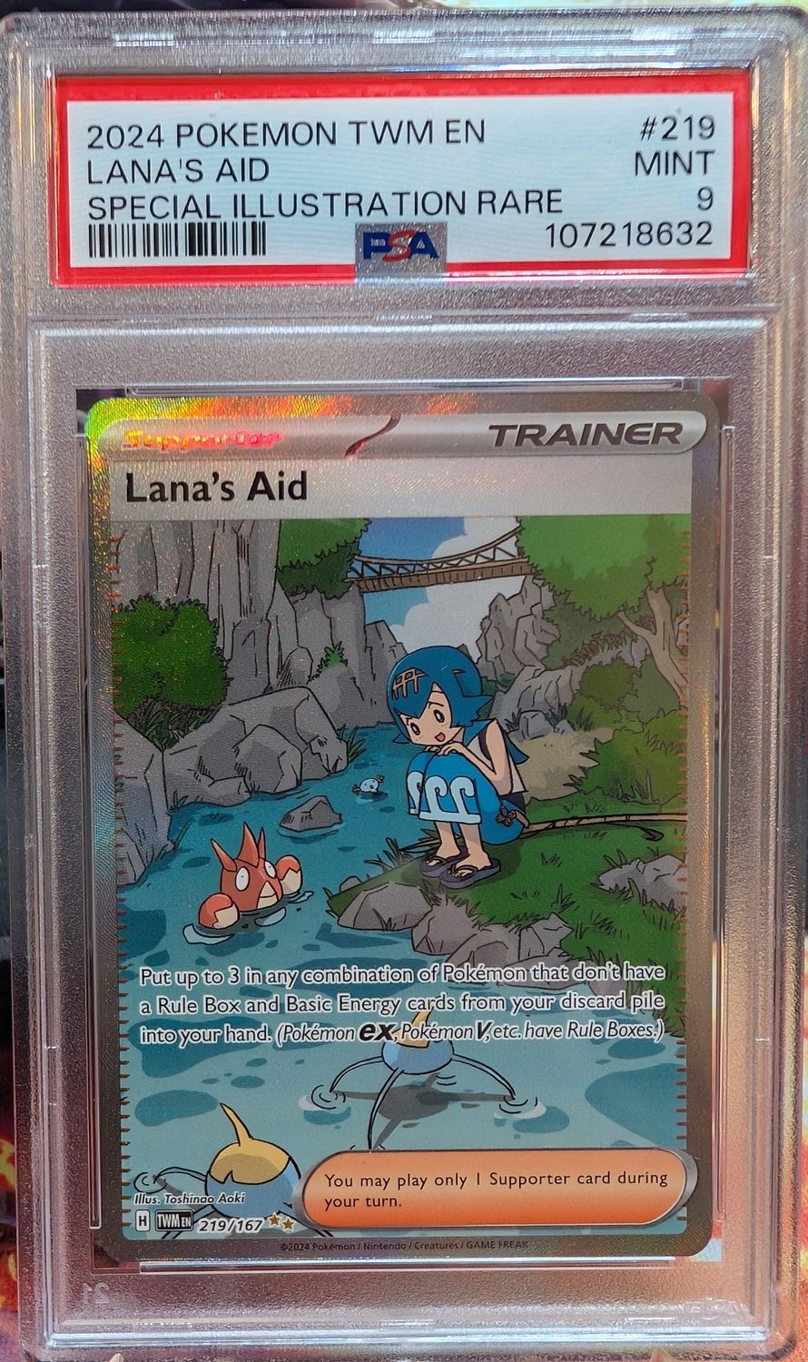 Pokemon Lana&#39;s Aid Twilight Masquerade Special Illustration Rare PSA 9