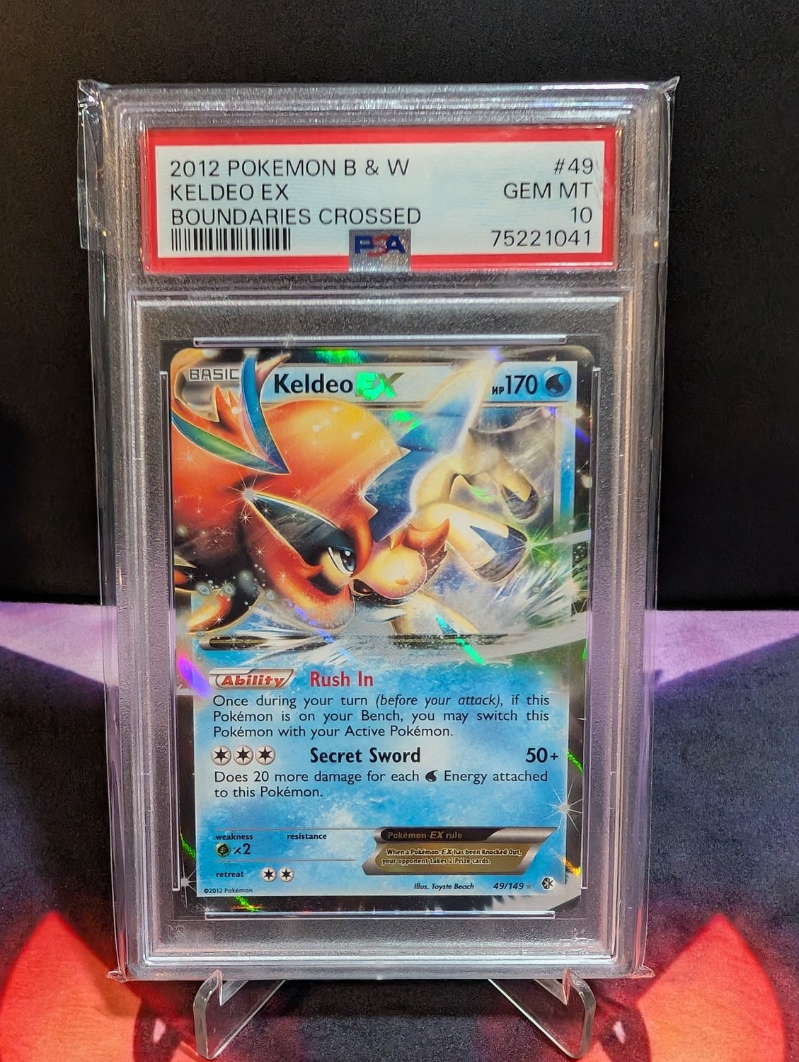 Pokemon B &amp; W Keldeo Ex #49 Boundaries Crossed PSA 10