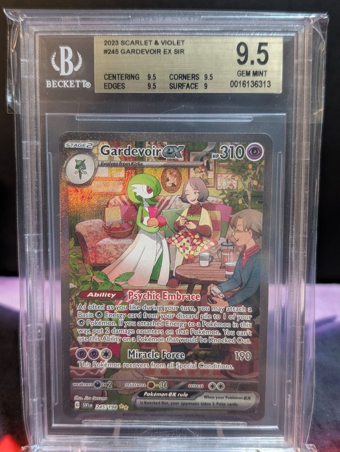 Pokemon Scarlet and Violet Base Gardevoir EX #245 Beckett 9.5