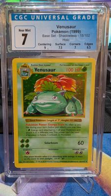 Pokemon Venusaur #15/102 - Base Set Shadowless - CGC 7