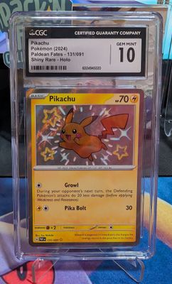 Pokemon Pikachu #131/091 - Paldean Fates - CGC 10
