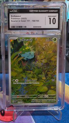 Pokemon Bulbasaur #166/165 - 151 EN - CGC 10