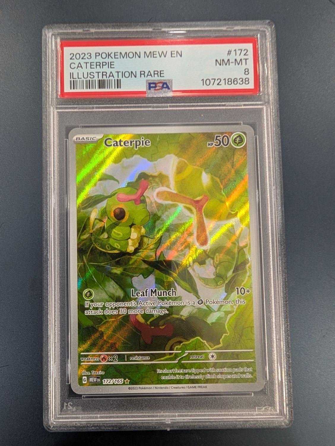 Pokemon Caterpie #172 - 151 EN - PSA 8